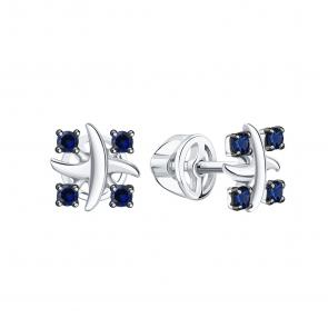 Серьги из белого золота Karatov с сапфиром Т30102Г148 фото