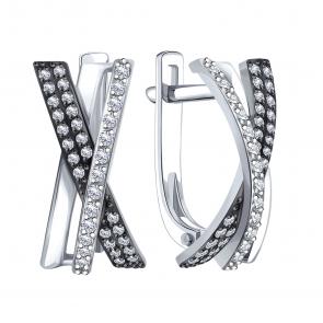 Серьги из белого золота Karatov с бриллиантом Т30102Г297 фото