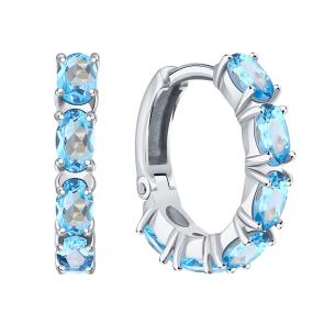 Серьги из белого золота Karatov с топазом Т30102Г334 фото