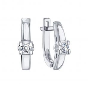 Серьги из белого золота Karatov с бриллиантом Т30102Г344 фото