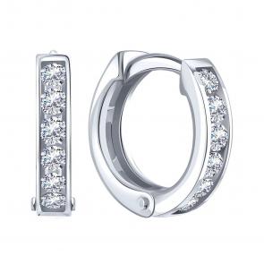 Серьги из белого золота Karatov с бриллиантом Т30102Г357 фото