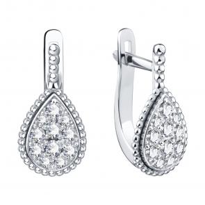 Серьги из белого золота Karatov с бриллиантом Т30102Г910 фото