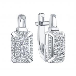 Серьги из белого золота Karatov с бриллиантом Т30102Е205 фото