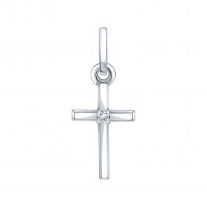 Подвеска из белого золота Karatov с бриллиантом Т301036016 фото