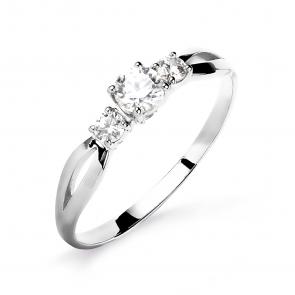 Кольцо из белого золота Karatov с фианитом Т302015601 фото