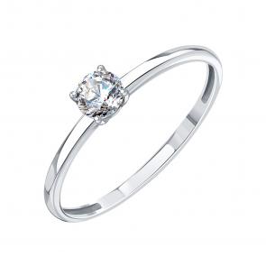 Кольцо из белого золота Karatov с фианитом Т30201Б624 фото