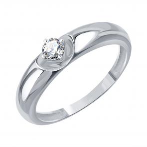 Кольцо из белого золота Karatov с фианитом Т30201Б882 фото