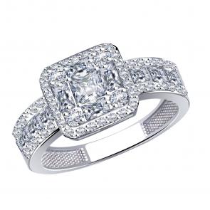 Кольцо из белого золота Karatov с фианитом Т30201Д917-К фото