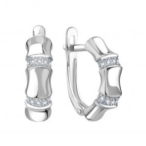 Серьги из белого золота Karatov с фианитом Т30202В744 фото