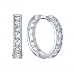 Серьги из белого золота Karatov с фианитом Т30202В822 фото