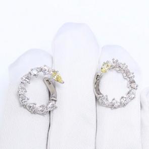 Серьги из белого золота Karatov с фианитом Т30202Е231-03-К фото