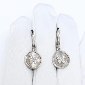 Серьги из белого золота Karatov с фианитом Т30262Г454 фото