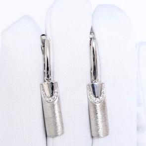 Серьги из белого золота Karatov с фианитом Т30262Г489 фото