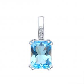 Подвеска из белого золота Karatov с топазом и фианитом Т303035857 фото