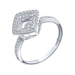 Кольцо из белого золота Karatov с танцующим бриллиантом Т30501Д164 фото