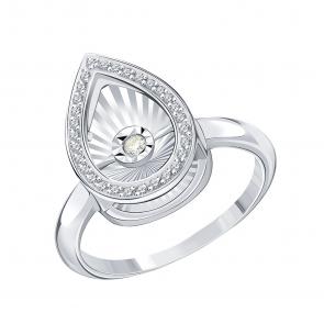Кольцо из белого золота Karatov с танцующим бриллиантом Т30561Б301 фото