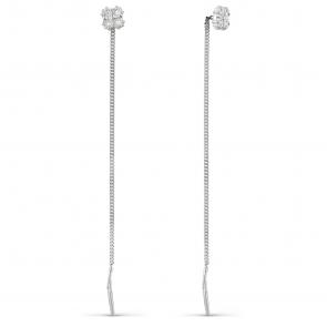 Серьги из белого золота Karatov с бриллиантом Т305627326 фото