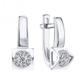 Серьги из белого золота Karatov с бриллиантом Т30562Г132 фото