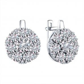 Серьги из белого золота Karatov с бриллиантом Т30562Е306 фото