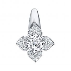Подвеска из белого золота Karatov с танцующим бриллиантом Т305636096 фото