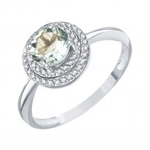 Кольцо из белого золота Karatov с аметистом и бриллиантом Т306017728-01 фото