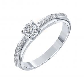 Кольцо из белого золота Karatov с бриллиантом Т30601Б289 фото