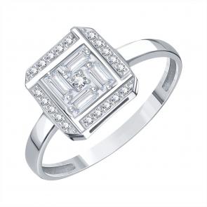 Кольцо из белого золота Karatov с бриллиантом Т30601В002 фото