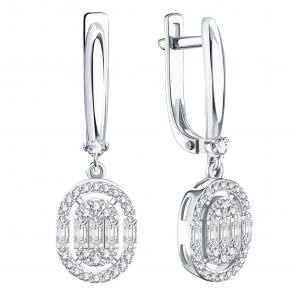 Серьги из белого золота Karatov с бриллиантом Т30602Г290 фото