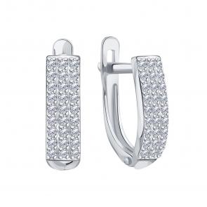 Серьги из белого золота Karatov с фианитом Т30702В820 фото