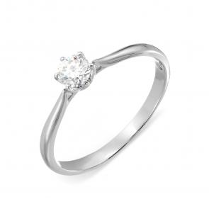 Кольцо из белого золота Karatov с бриллиантом Т331017502 фото