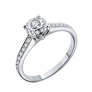 Кольцо из белого золота Karatov с бриллиантом Т33101Д581-К фото