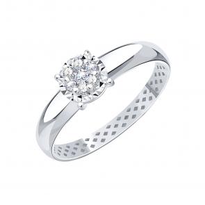 Кольцо из белого золота Karatov с бриллиантом Т33161Б189 фото