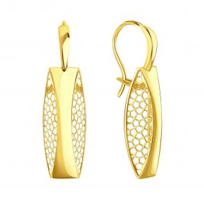 Серьги из лимонного золота Karatov Т90002Г351 фото