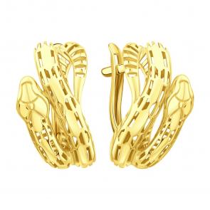 Серьги из лимонного золота Символ года Змея Karatov Т90002Е063 фото