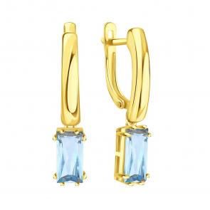 Серьги из лимонного золота Karatov с топазом Т90102Г309 фото