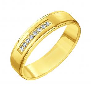 Обручальное кольцо из лимонного золота Karatov с бриллиантом Т90131Д196 фото