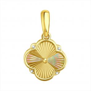 Подвеска из лимонного золота Karatov с фианитом Т902636150 фото