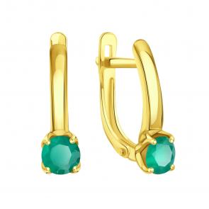 Серьги из лимонного золота Karatov с агатом Т90302В939 фото