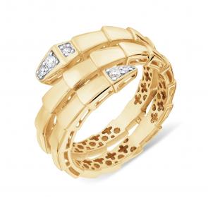 Кольцо из лимонного золота Символ года Змея Karatov с бриллиантом Т94101Б007 фото