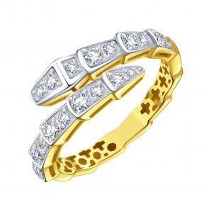 Кольцо из лимонного золота Karatov с бриллиантом Т94101Б755 фото