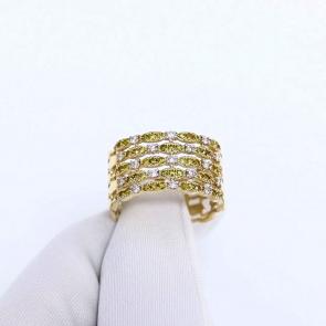 Кольцо из лимонного золота Karatov с бриллиантом Т94101Д589 фото