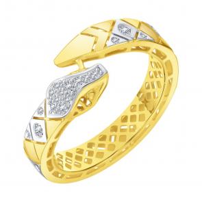 Кольцо Символ года Змея из лимонного золота Karatov с бриллиантом Т94101Д630 фото