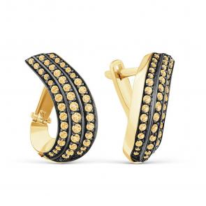 Серьги из лимонного золота Karatov с коньячным бриллиантом Т94102В183-02 фото