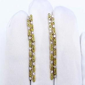 Серьги из лимонного золота Karatov с бриллиантом Т94102Г853 фото