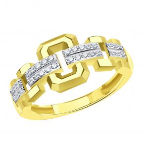 Кольцо из лимонного золота Karatov с фианитом Т94201Б355 фото