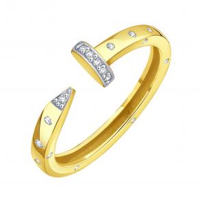 Кольцо из лимонного золота Karatov с фианитом Т94201Б848 фото