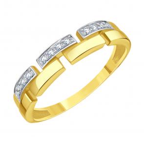 Кольцо из лимонного золота Karatov с фианитом Т94201Б943 фото