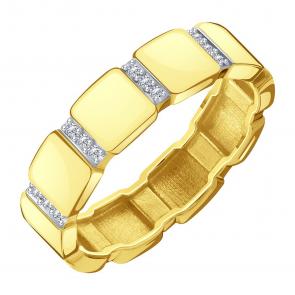 Кольцо из лимонного золота Karatov с фианитом Т94201Д172 фото