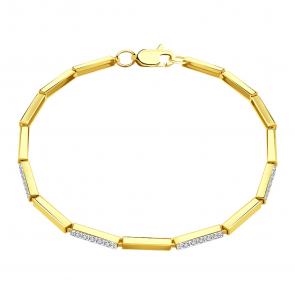 Браслет из лимонного золота Karatov с фианитом Т942101211 фото