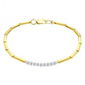 Браслет из лимонного золота Karatov с фианитом Т942101214 фото